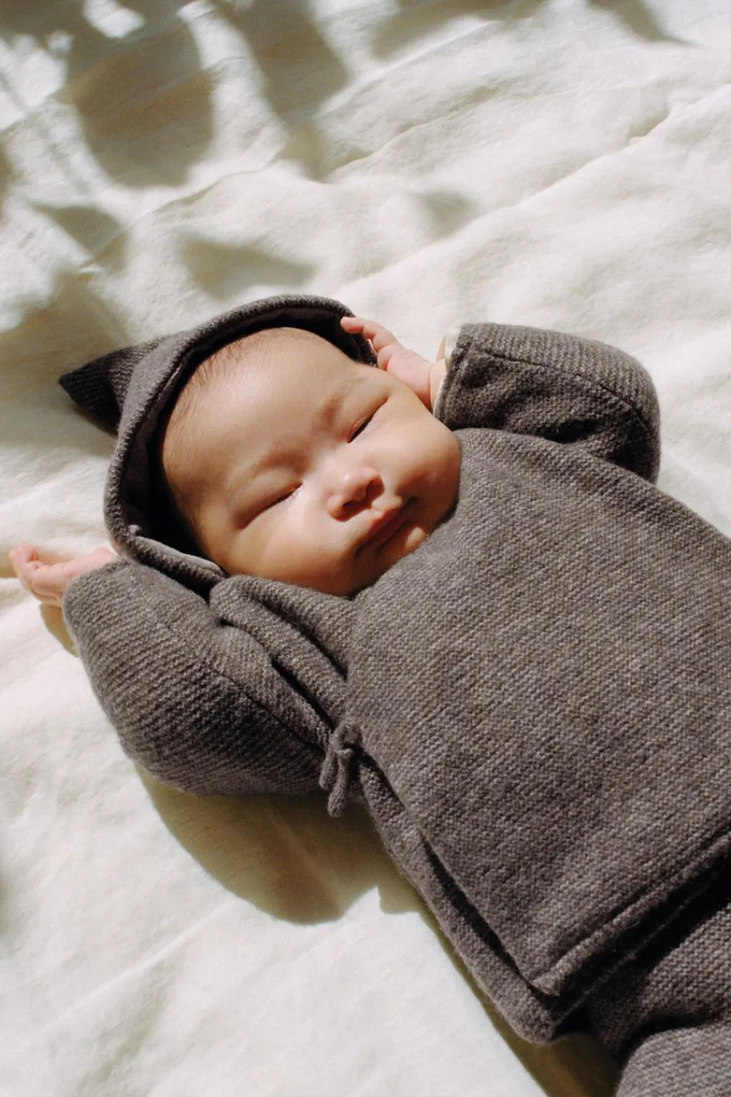 Niños ZARA 0 - 6 Meses·Punto<CHAQUETA COMBINADA CAPUCHA