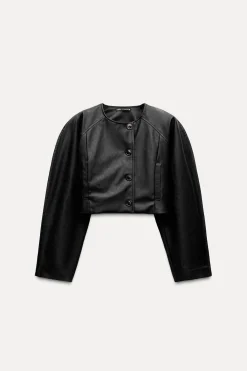 Hot CHAQUETA CORTA EFECTO PIEL Mujer Chaquetas / Cazadoras