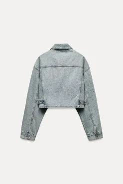 New CHAQUETA CROP DENIM TRF JOYAS Mujer Chaquetas / Cazadoras