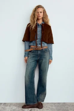 Fashion CHAQUETA CROP TACTO SUAVE Mujer Chaquetas / Cazadoras