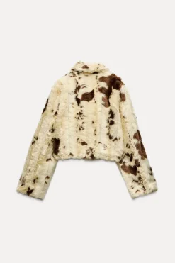 Sale CHAQUETA EFECTO PELO ESTAMPADO ANIMAL Mujer Chaquetas / Cazadoras