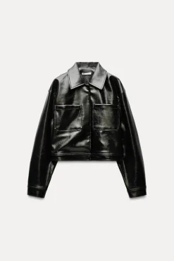 Fashion CHAQUETA EFECTO PIEL Mujer Chaquetas / Cazadoras