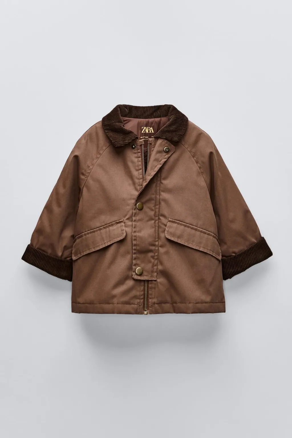 Niños ZARA 1½ - 6 Años·Abrigos|6 - 18 Meses·Abrigos / Buzos<CHAQUETA ENCERADA CUELLO PANA