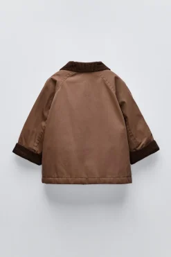 Niños ZARA 1½ - 6 Años·Abrigos|6 - 18 Meses·Abrigos / Buzos<CHAQUETA ENCERADA CUELLO PANA