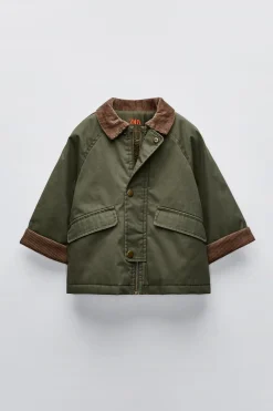 Niños ZARA 1½ - 6 Años·Abrigos|6 - 18 Meses·Abrigos / Buzos<CHAQUETA ENCERADA CUELLO PANA