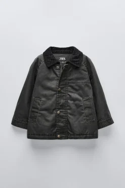 Niños ZARA 1½ - 6 Años·Abrigos|6 - 18 Meses·Abrigos / Buzos<CHAQUETA ENCERADA CUELLO PANA