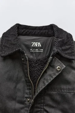 Niños ZARA 1½ - 6 Años·Abrigos|6 - 18 Meses·Abrigos / Buzos<CHAQUETA ENCERADA CUELLO PANA