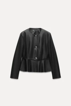Sale CHAQUETA PEPLUM EFECTO PIEL Mujer Chaquetas / Cazadoras