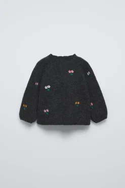 Niños ZARA 6 - 18 Meses·Conjuntos|6 - 18 Meses·Punto<CHAQUETA PUNTO FLORES BORDADAS