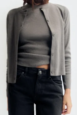 Best CHAQUETA PUNTO LISO Mujer Cárdigan / Jerséis|Punto