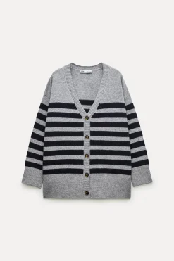 Best CHAQUETA PUNTO RAYAS 100% LANA Mujer Cárdigan / Jerséis|Punto