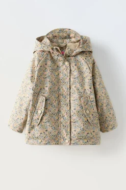 Niños ZARA 6 - 18 Meses·Abrigos / Buzos<CHUBASQUERO FLORES FORRADO WATER REPELLENT