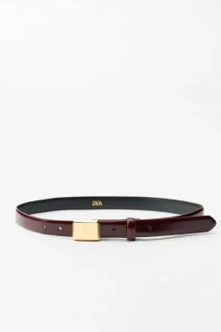 Best CINTURÓN FINO PIEL HEBILLA CUADRADA Mujer Accesorios / Bisuteria