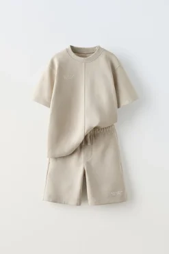 Niños ZARA 6 - 14 Años·Camisetas|6 - 14 Años·Pantalones<CONJUNTO CAMISETA Y BERMUDA INTERLOCK