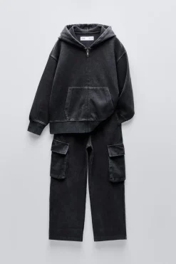 Niños ZARA 6 - 14 Años·Pantalones|6 - 14 Años·Total Look<CONJUNTO EFECTO LAVADO SUDADERA Y PANTALÓN