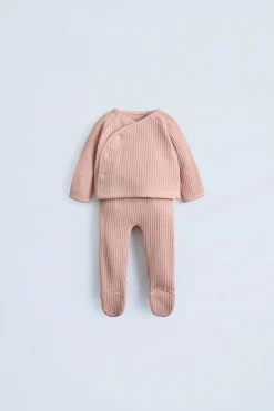 Niños ZARA 0 - 6 Meses·Camisetas|0 - 6 Meses·Leggings / Polainas<CONJUNTO ESTRUCTURA PICUETA