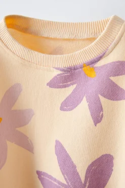 Niños ZARA 1½ - 6 Años·Sudaderas|1½ - 6 Años·Pantalones<CONJUNTO FLORES SUDADERA Y LEGGING FLARE