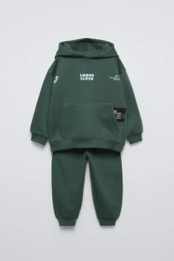 Niños ZARA 1½ - 6 Años·Sudaderas|1½ - 6 Años·Pantalones / Leggings<CONJUNTO JOGGING SUDADERA Y PANTALÓN TEXTO ETIQUETA