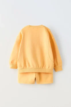 Niños ZARA 1½ - 6 Años·Sudaderas|1½ - 6 Años·Faldas / Bermudas<CONJUNTO SUDADERA Y BERMUDA LAVADO