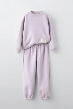 Niños ZARA 6 - 14 Años·Sudaderas|6 - 14 Años·Pantalones<CONJUNTO SUDADERA Y JOGGERS ETIQUETA