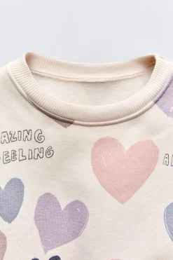 Niños ZARA 1½ - 6 Años·Sudaderas|1½ - 6 Años·Pantalones<CONJUNTO SUDADERA Y LEGGING FLARE CORAZONES