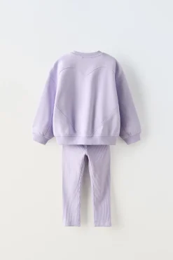 Niños ZARA 1½ - 6 Años·Sudaderas|1½ - 6 Años·Pantalones<CONJUNTO SUDADERA Y LEGGING RIB