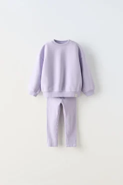 Niños ZARA 1½ - 6 Años·Sudaderas|1½ - 6 Años·Pantalones<CONJUNTO SUDADERA Y LEGGING RIB