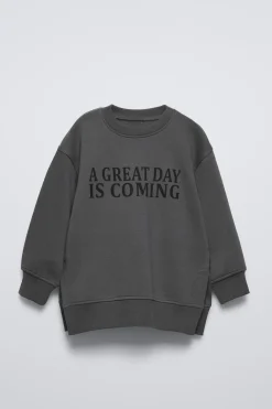 Niños ZARA 6 - 14 Años·Sudaderas|6 - 14 Años·Pantalones<CONJUNTO SUDADERA Y LEGGING RIB TEXTO