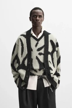 Best CÁRDGAN INTARSIA FLORAL X NANUSHKA Hombre Jerséis / Chaquetas