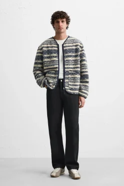Sale CÁRDIGAN CREMALLERA JACQUARD Hombre Jerséis / Chaquetas