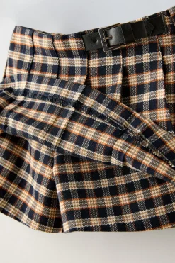 Niños ZARA 1½ - 6 Años·Faldas / Bermudas|6 - 18 Meses·Braguitas / Bermudas<FALDA CUADROS HEBILLA