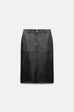 Best FALDA EFECTO PIEL CREMALLERA ZW COLLECTION Mujer Faldas / Shorts