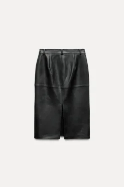 Best FALDA EFECTO PIEL CREMALLERA ZW COLLECTION Mujer Faldas / Shorts