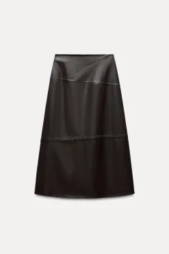 Best FALDA MIDI EFECTO PIEL Mujer Faldas / Shorts