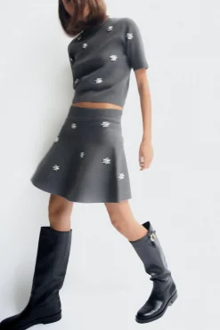 Clearance FALDA MINI PUNTO JOYAS Mujer Cárdigan / Jerséis|Punto