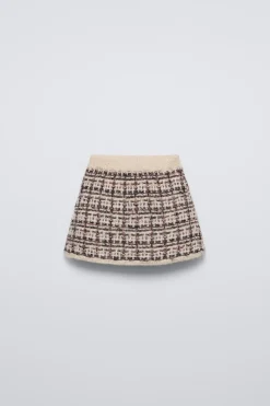Niños ZARA 1½ - 6 Años·Punto|1½ - 6 Años·Faldas / Bermudas<FALDA PUNTO CUADROS BRILLO