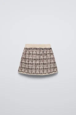 Niños ZARA 1½ - 6 Años·Punto|1½ - 6 Años·Faldas / Bermudas<FALDA PUNTO CUADROS BRILLO