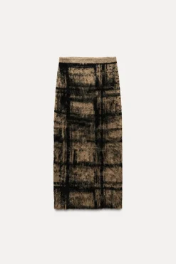 Best FALDA PUNTO JACQUARD CUADROS Mujer Cárdigan / Jerséis|Punto