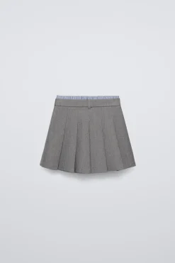 Niños ZARA 6 - 14 Años·Faldas / Bermudas<FALDA TABLAS DOBLE CINTURILLA