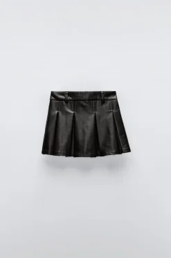 Niños ZARA 6 - 14 Años·Faldas / Bermudas<FALDA TABLAS EFECTO PIEL