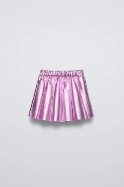Niños ZARA 1½ - 6 Años·Faldas / Bermudas<FALDA TABLAS EFECTO PIEL METALIZADA