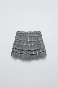 Niños ZARA 6 - 14 Años·Faldas / Bermudas<FALDA VOLANTES CUADROS