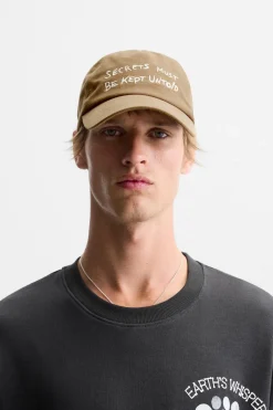 Sale GORRA TEXTO BORDADO Hombre Accesorios