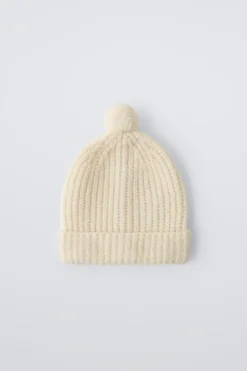 Niños ZARA 6 - 18 Meses·Punto|6 - 18 Meses·Accesorios / Calcetines<GORRO PUNTO POMPÓN