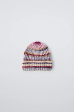 Niños ZARA 1½ - 6 Años·Accesorios|Accesorios / Zapatos / 0 - 14 Años<GORRO PUNTO RAYAS CON LANA