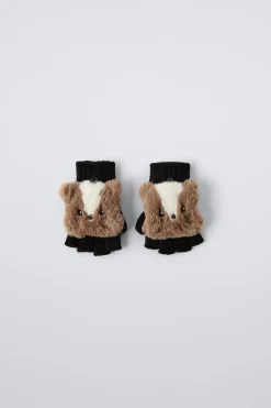Niños ZARA 1½ - 6 Años·Accesorios|6 - 14 Años·Accesorios<GUANTES MITONES EFECTO PELO CASTOR