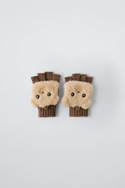 Niños ZARA 1½ - 6 Años·Accesorios|6 - 14 Años·Accesorios<GUANTES MITONES EFECTO PELO OSITO