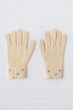 Niños ZARA 6 - 14 Años·Accesorios|Accesorios / Zapatos / 0 - 14 Años<GUANTES PUNTO PERLAS