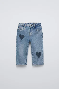 Niños ZARA 1½ - 6 Años·Jeans / Denim|6 - 18 Meses·Pantalones / Leggings<JEANS ESTAPADO CORAZONES