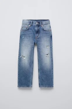 Niños ZARA 6 - 14 Años·Jeans<JEANS EXTREME WIDE FIT ROTOS